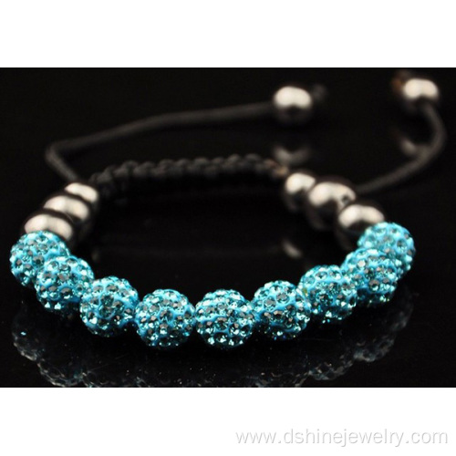 10mm Shamballa Bead Jewelry With Crystal Pave Beads Bracelet